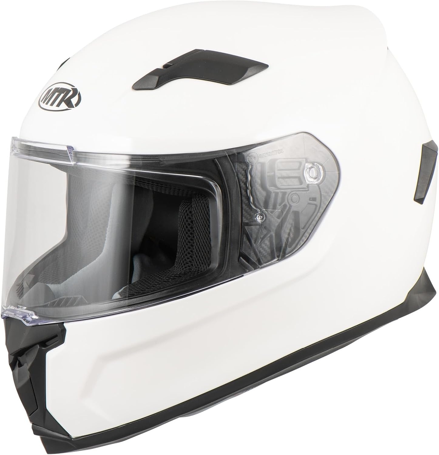 MTR S-6 Evo Full Face Helmet, Motorcycle Helmet ECE 22.06 Certified - Maximum Road Safety, Robust & Quiet Motorcycle Helmet, Chin & Head Ventilation, Ratchet Closure, Clear Visor, Black, XS-XXL
