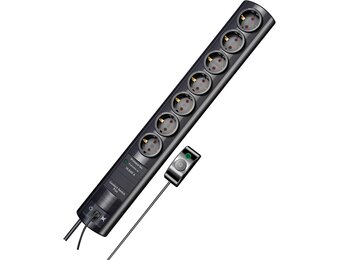 Brennenstuhl Primera-Tec Comfort Switch Plus Stekkerdoos 7-voudig met Overspanningsbeveiliging - 2 meter - Zwart