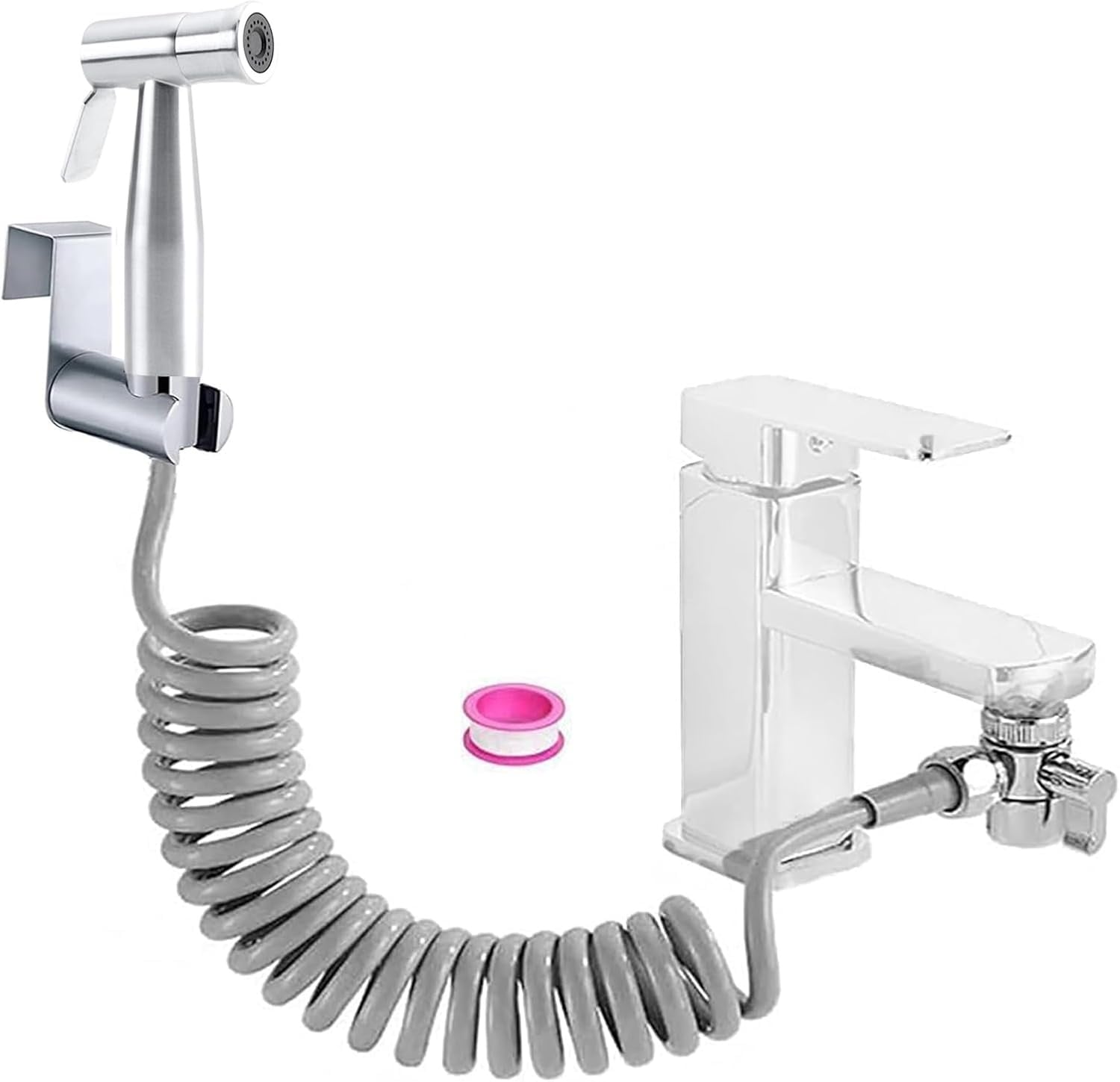 Roestvrijstalen Bidet Handdouche Set met 150 cm Flexibele Slang - Zilver