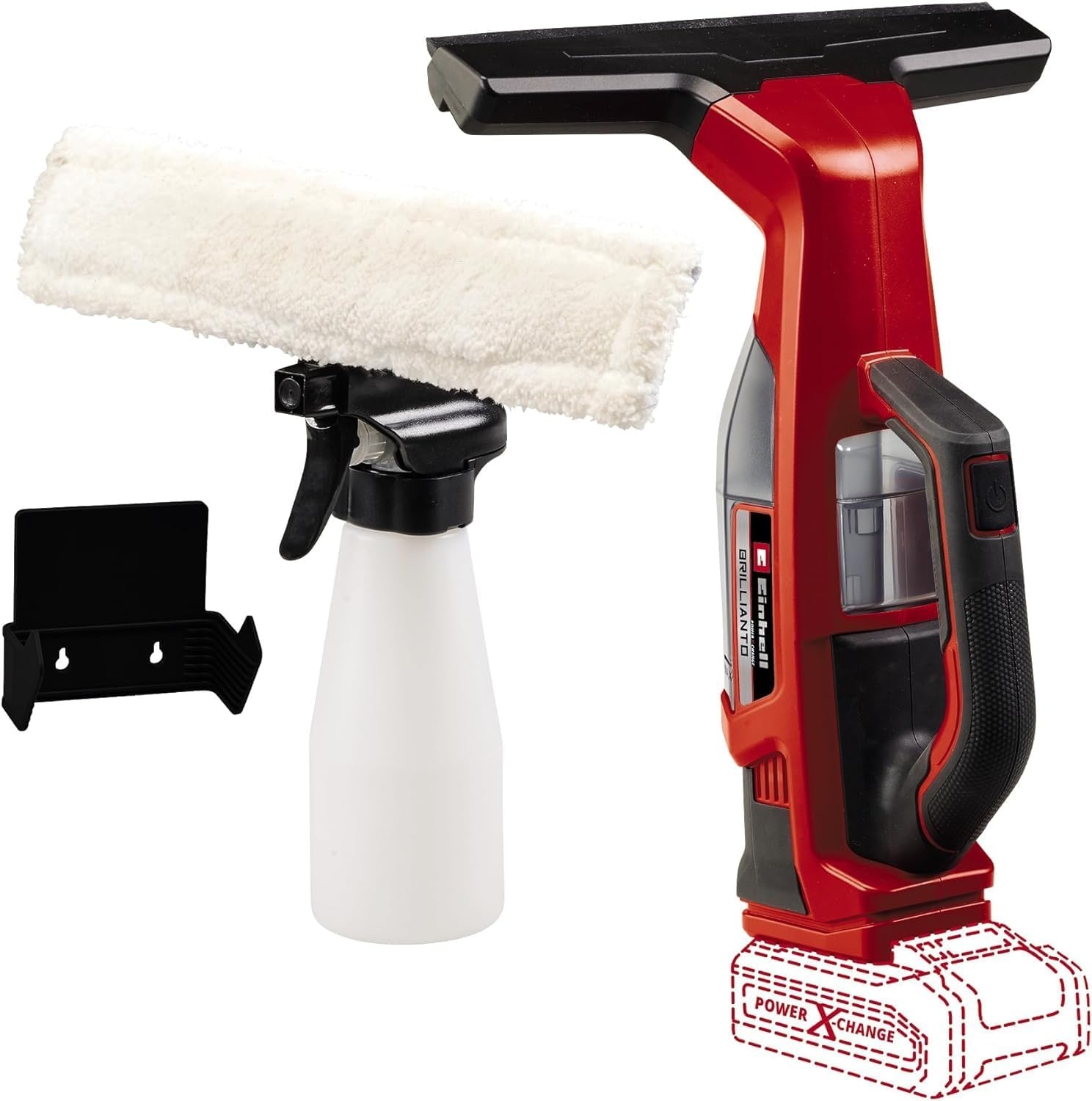 Einhell Accu-Ruitenwasser BRILLIANTO - 28 cm - Rood - Exclusief Accu en Lader