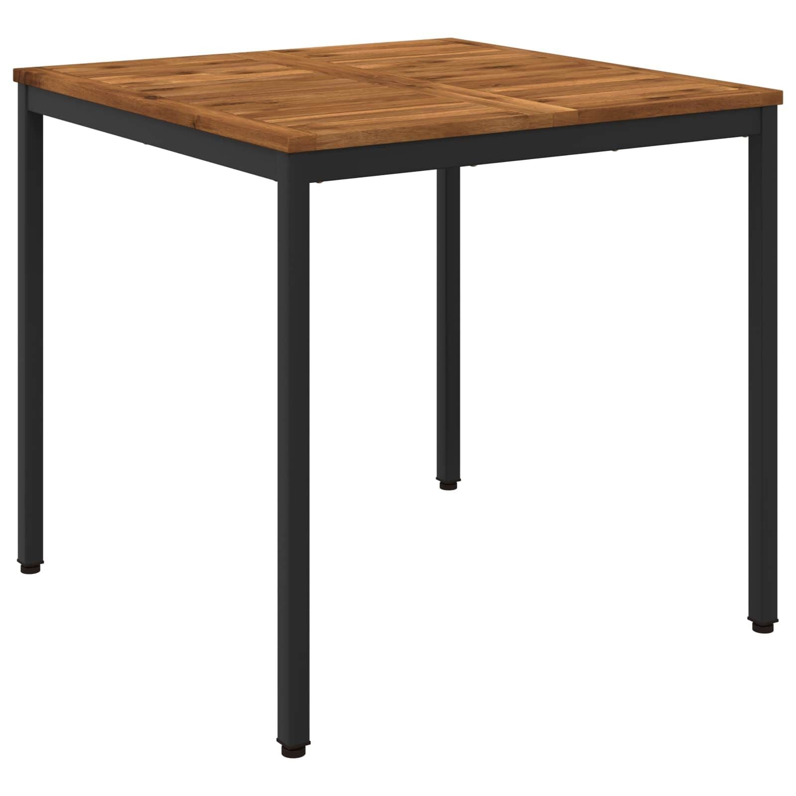 vidaXL Tuindiner tafel NAARDEN Naturel en Zwart 80 x 80,5 x 75 cm