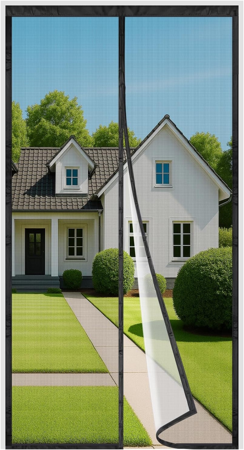 4UMOR Magnetisch Vliegengordijn voor Deur - Hordeur - 80 x 200 cm - Zwart