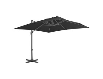 vidaXL Zweefparasol met aluminium paal 3x3 m zwart