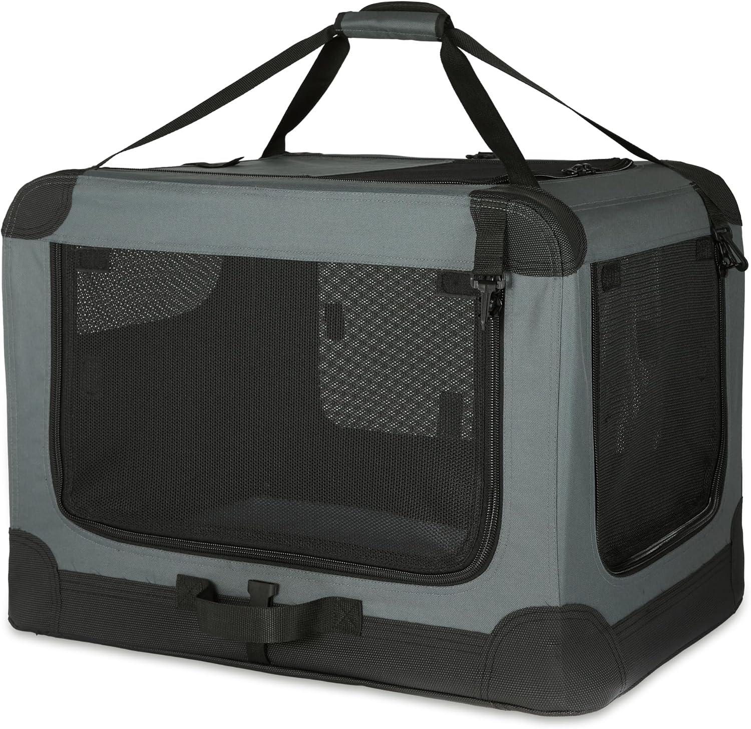 Amazon Basics Draagbare opvouwbare reiskennel met 4 deurtjes en zachte zijkanten, S 66 x 45 x 45cm - Maat S (66 x 46 x 46 cm)