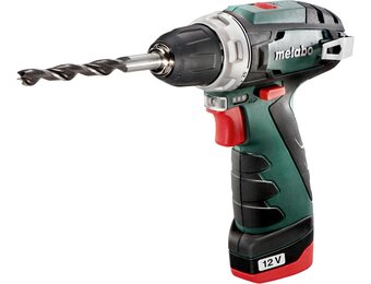 Metabo PowerMaxx BS Accuschroefboormachine, 12 V, compacte boormachine met praktische accu-indicator en opbergtas, inclusief accu en oplader