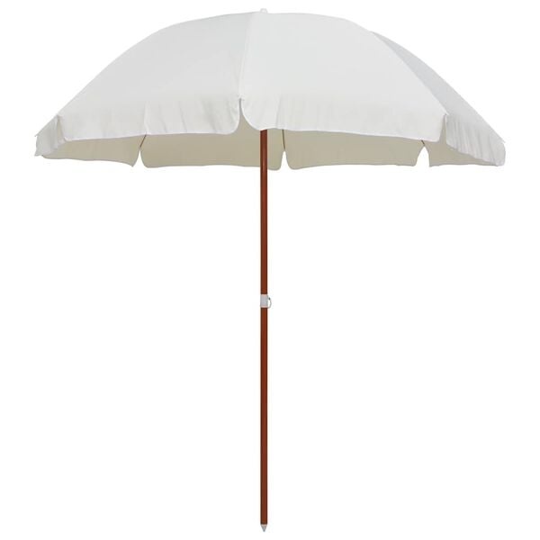 vidaXL Parasol met stalen paal 240 cm zandkleurig