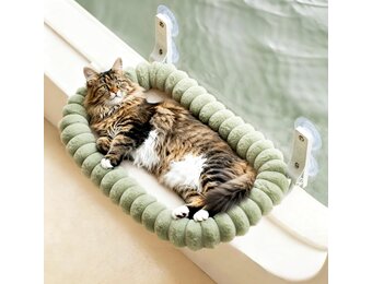 EDAGNY Kattenhangmat voor het Raam - Groen - 54x36 cm - Opvouwbaar
