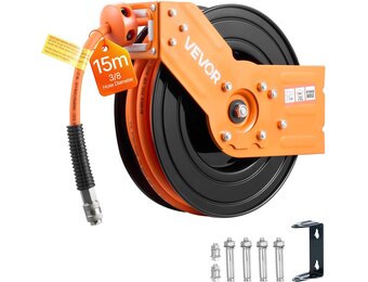 VEVOR Automatische Persluchthaspel 15 meter - 3/8 inch - 20 Bar - Wand- en Plafondmontage