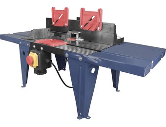 Güde Bovenfreestafel OFT 855 (van gegoten aluminium met geleidingsgroeven voor parallelaanslag, hoekaanslag, LxB: 45,4-86x33,4 cm, werkbreedte max. 20 cm, voor bovenfrezen met freesmand-ø tot 15,5 cm)