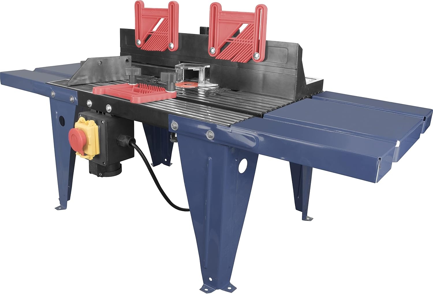 Güde Bovenfreestafel OFT 855 (van gegoten aluminium met geleidingsgroeven voor parallelaanslag, hoekaanslag, LxB: 45,4-86x33,4 cm, werkbreedte max. 20 cm, voor bovenfrezen met freesmand-ø tot 15,5 cm)