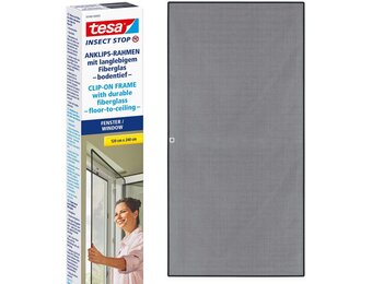 tesa INSECT STOP Vliegenhor met Klikframe, Vloer tot Plafond - 120 x 140 cm