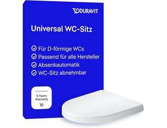 Duravit Univavo Toiletbril D-Vorm met Soft-Close en Quick-Release - Wit 432 x 368 mm