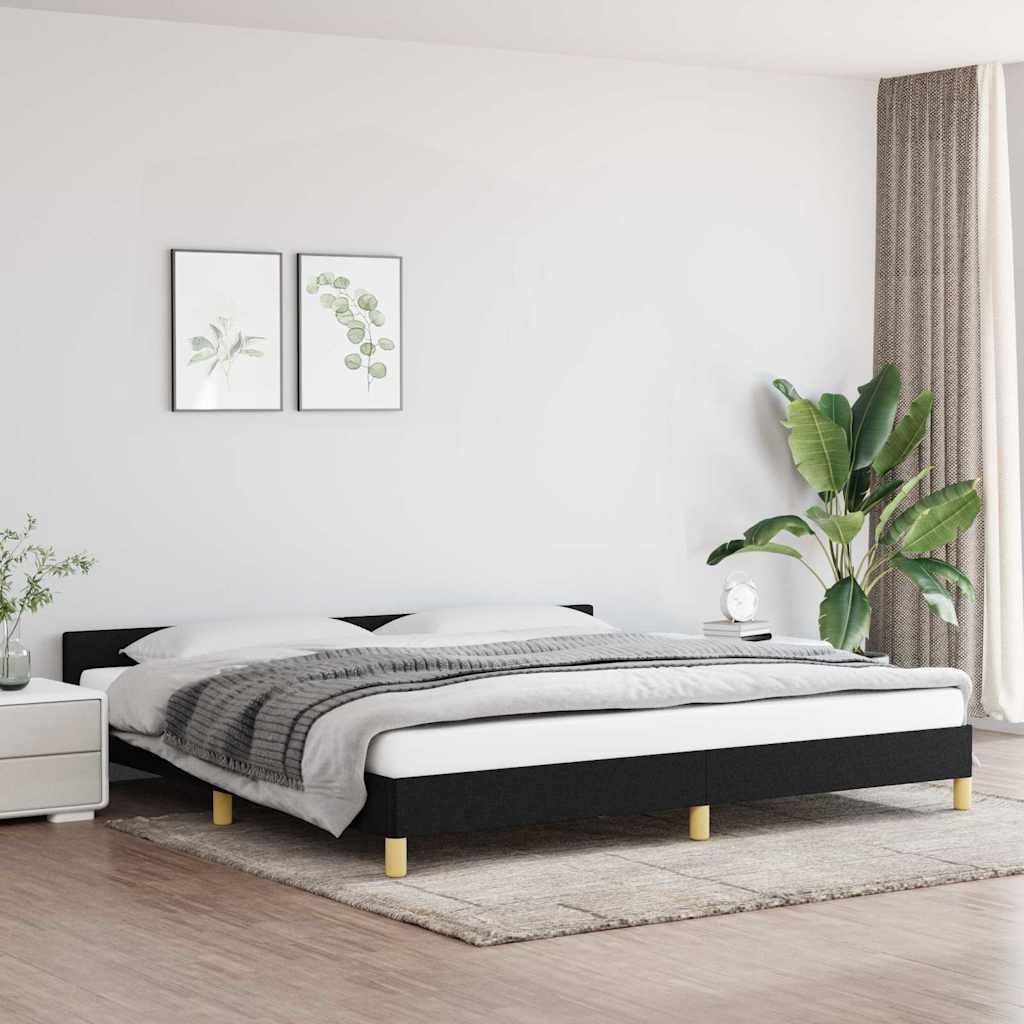 vidaXL Bedframe zonder matras stof zwart 200x200 cm