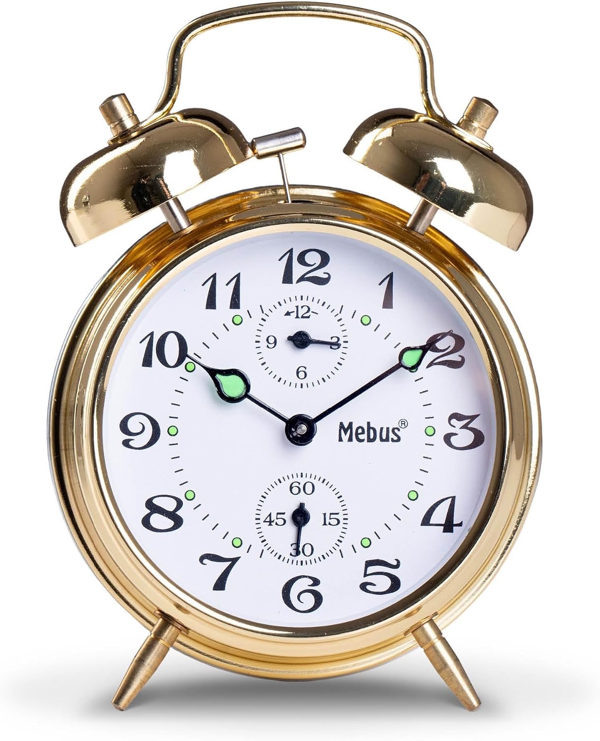 Mebus Mechanische Wekker met Dubbele Bel 13,5 cm Goud
