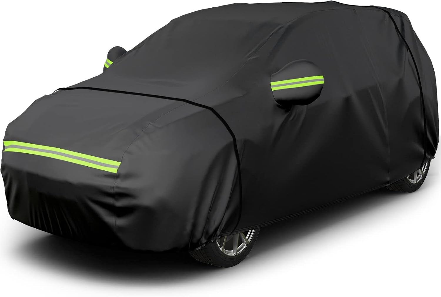 Favoto Autoafdekking, Winter, Volledige Garage, Auto, Afdekzeil, Stofdicht, Waterdicht, Autohoes, Autohoes voor 430 cm-460 cm, SUV Zwart, 455 cm x 150 cm x 140 cm, 3 kg - Maat 430-460cm SUV