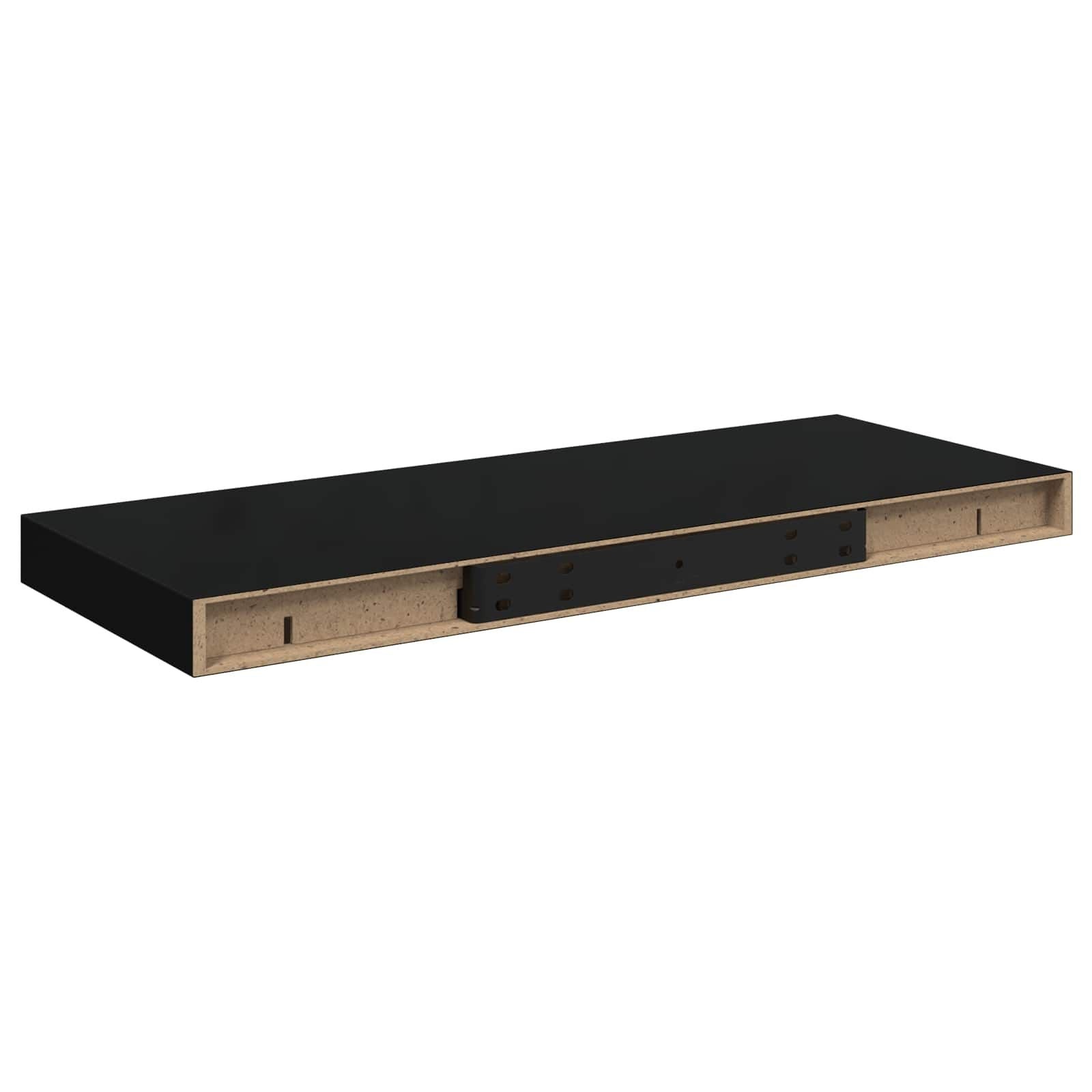 vidaXL Wandschappen zwevend 2 st 60x23,5x3,8 cm MDF hoogglans zwart