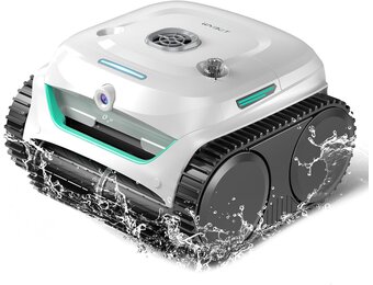 WYBOT C2 Vision-A Draadloze zwembadrobot, accu met AI-camera, 8 modi, sterke zuigkracht, dubbele filter, waterlijn, zwembadrobot, accu, voor muur en vloer, app-wit