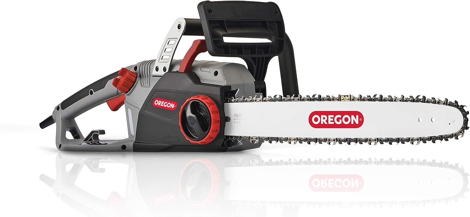 Oregon CS1500 2400W Elektrische kettingzaag, lage terugslag, stil, bekabelde krachtige motorzaag met PowerSharp-zelfslijpsysteem (604419)