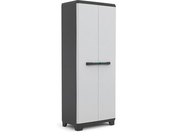 Kis Linear Kunststof Kast, Lichtgrijs/Zwart, 68x39x173 cm