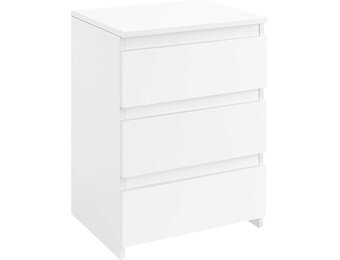 Yaheetech Nachtkastje met 3 Laden - Wit - 45 x 35 x 60,5 cm