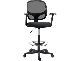 Vinsetto werkstoel mesh bureaustoel zwart 64 x 57 x 110-132 cm