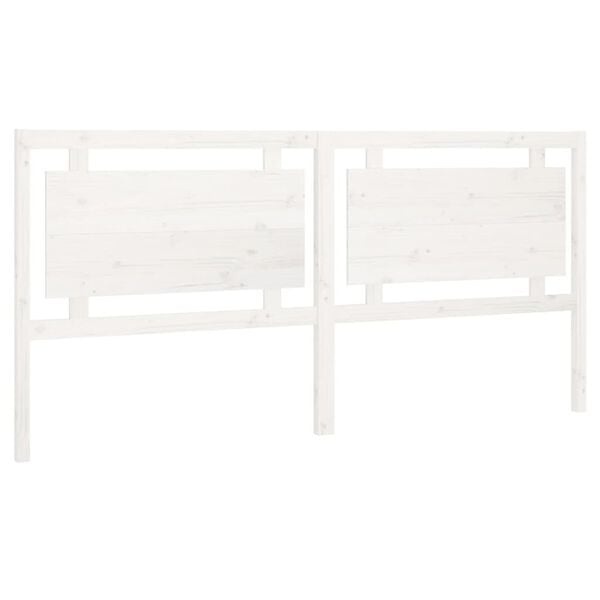 vidaXL Hoofdbord 205,5x4x100 cm massief grenenhout wit