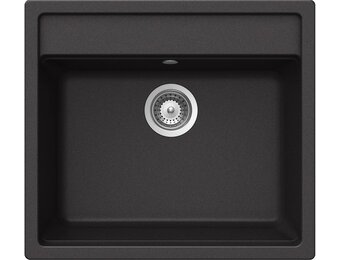 SCHOCK Keukengootsteen 57 x 51 cm Nemo N-100 Nero - CRISTALITE zwart granieten spoelbak vanaf 60 cm onderkastbreedte