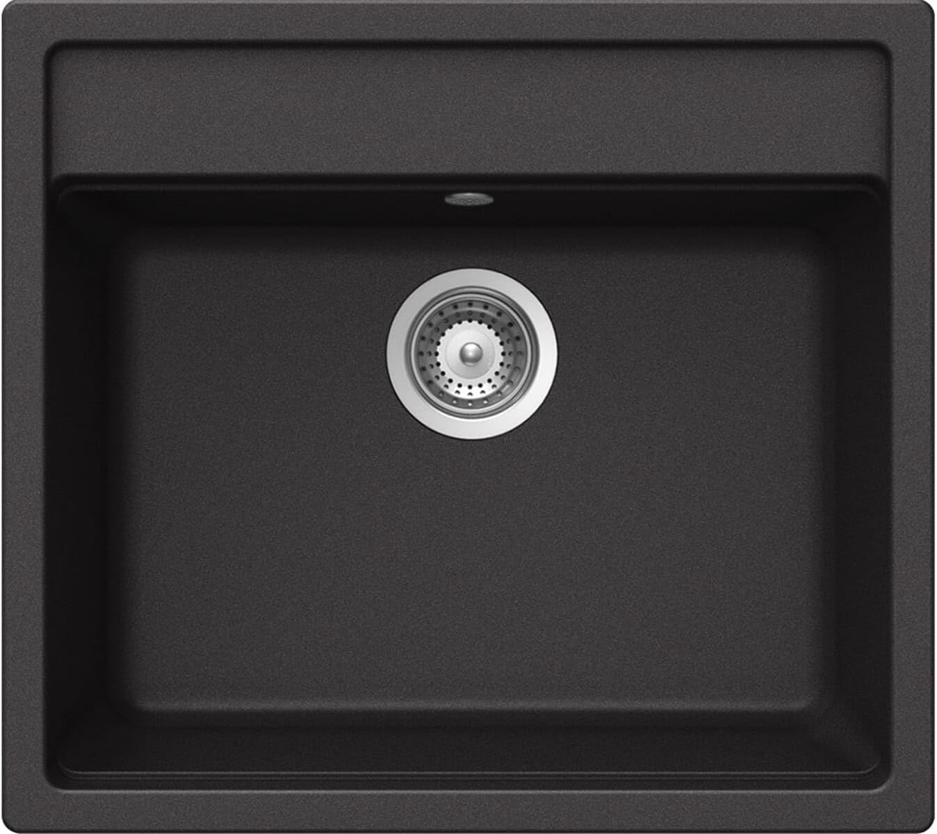 SCHOCK Keukengootsteen 57 x 51 cm Nemo N-100 Nero - CRISTALITE zwart granieten spoelbak vanaf 60 cm onderkastbreedte