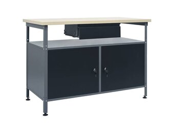 vidaXL Werkbank 120x60x85 cm staal zwart