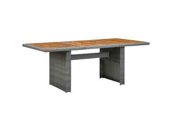 vidaXL Tuintafel poly rattan en massief acaciahout lichtgrijs