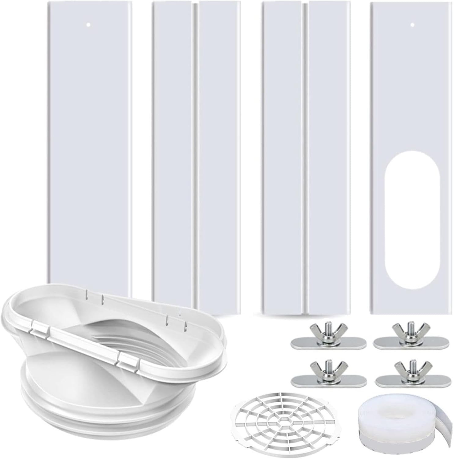 Airconditioning, raamafdichting, rolluik, afvoerslang, adapter, raamafdichting, reserveonderdeel set, afvoerslang, raamdoorvoer, slangadapter, 4 panelen