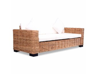 vidaXL 3-zitsbank natuurlijk rattan