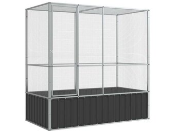 vidaXL Volière 210,5x107x212 m staal zilverkleurig