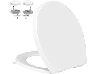 YEAUPE PRO Toiletdeksel met Softclose-Mechanisme, WC-Bril met Snelontgrendelingsfunctie -Toilet Seat met Verstelbaar Scharnier, Wit 44,6 * 37,2CM