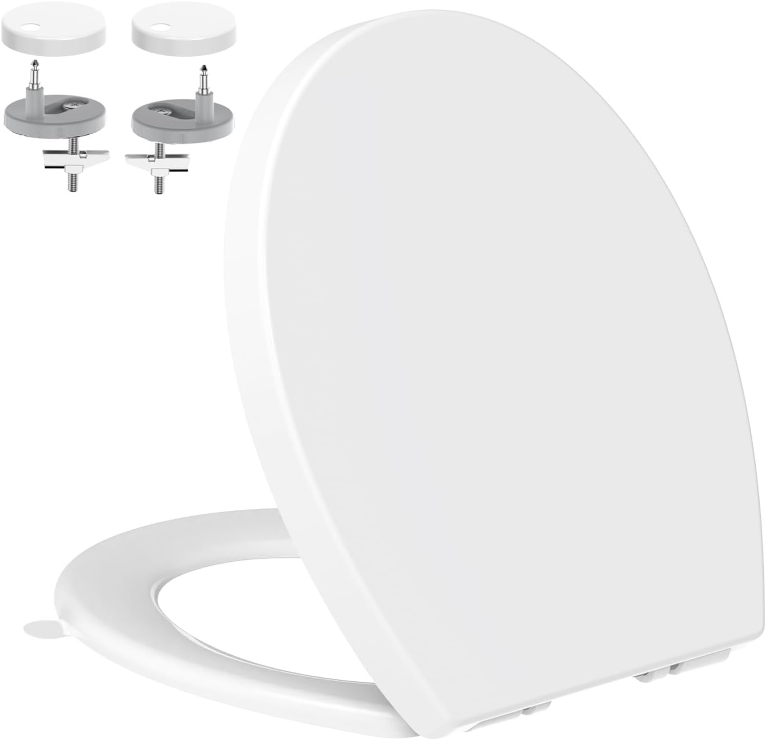 YEAUPE PRO Toiletdeksel met Softclose-Mechanisme, WC-Bril met Snelontgrendelingsfunctie -Toilet Seat met Verstelbaar Scharnier, Wit 44,6 * 37,2CM