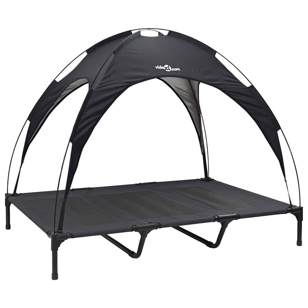 vidaXL Hondenbed Zwart 122 x 93 x 106,5 cm Staal