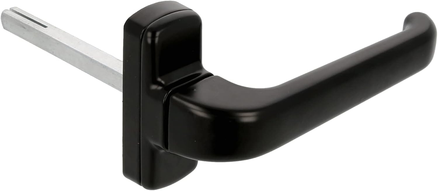 Amig - Aluminium handgreep model Epsilon - Zwart - 132 x 70 mm - 8 mm vierkante spindel - Handgreep met omkeerbare rozet - Eenvoudige installatie - Modern en ergonomisch ontwerp