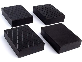Kora Set van 4 rubberen blokken voor hefbrug, garagekrik, krik, putkrik, 12 x 8 x 4 cm
