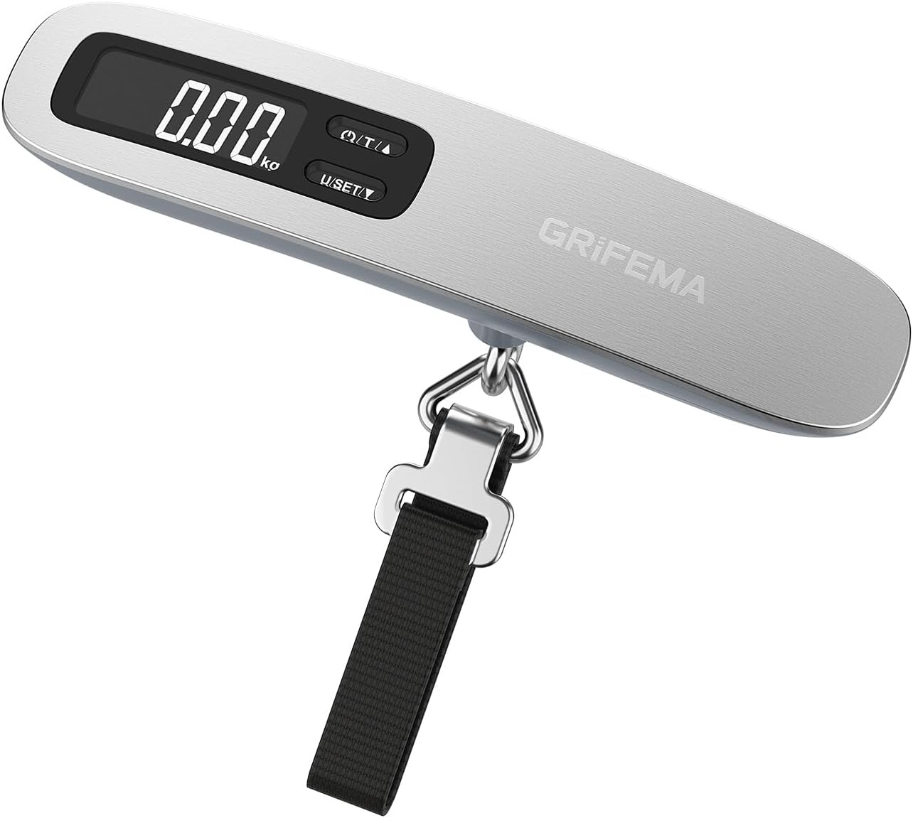 GRIFEMA GA2006 Digitale bagageweegschaal, 50 kg, nauwkeurigheid 50 g, lcd-display met achtergrondverlichting, tarra-functie, compact en draagbaar ontwerp, voor reizen en verzending