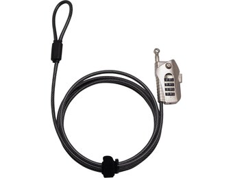 Burg-Wächter kabelslot met cijferslot, kabelslot voor fiets, motorfiets, e-scooter, tuinmeubelen, 720 200 Snap+Lock, zwart, 2 m