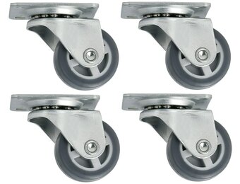Meubelwielen Zwenkwiel Set van 4 - 30 mm Grijs Rubber 120 kg - 36% korting