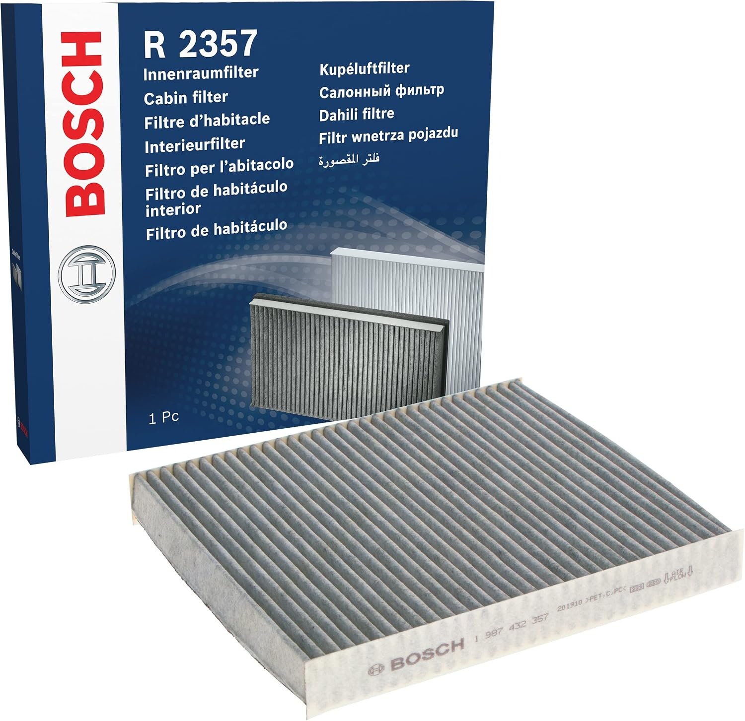 Bosch Interieurfilter met Actieve Kool - Grijs stof, Maat S - 28% korting