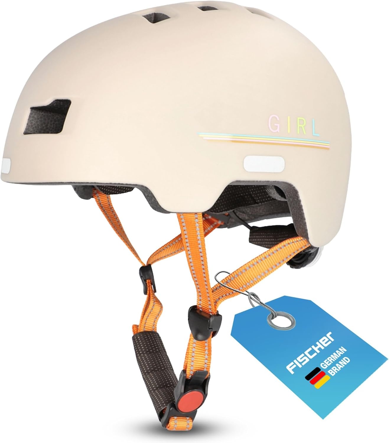FISCHER BMX-helm Power - Maat S/M (54-59 cm) - Multicolor met LED-achterlicht