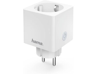 Hama Mini Wifi-Stopcontact met Energiemeting - Wit - Spraakbediening