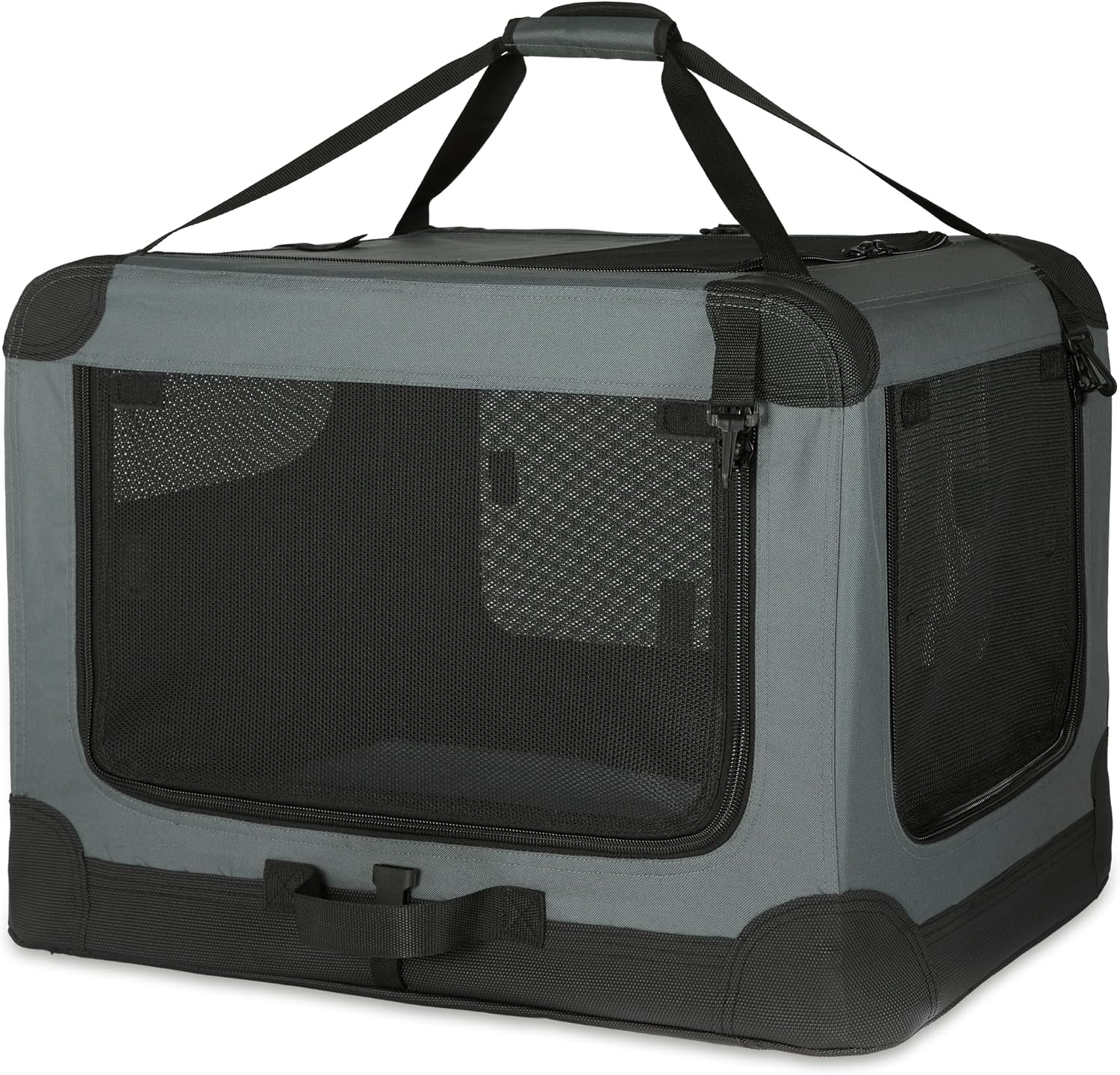Opvouwbare Hondenbench L (91x61x61 cm) Grijs 4 Deuren Fleece Kussen - 24%