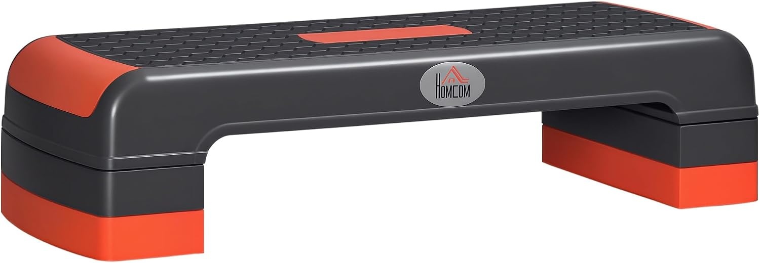Aerobic Stepper met 3 hoogtes (10-20 cm) Antislip Grijs/Rood - 23% korting