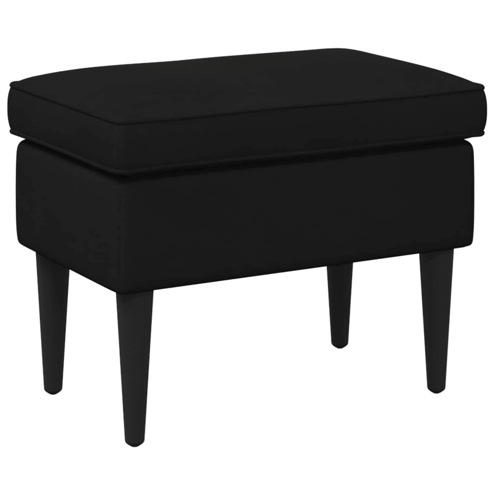 Voetenbank Zwart Fluweel 55 x 35 x 41 cm - 24% korting