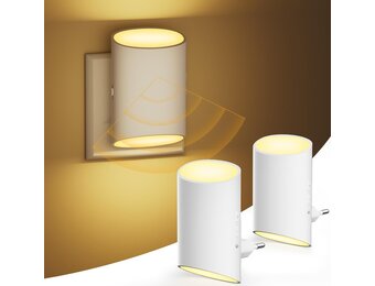 Suright Nachtlampje met Bewegingssensor en Lichtsensor - 2 Stuks - Warm Wit - 7 Lichtstanden