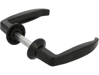 Amig - Set aluminium deurkrukken - Afmetingen kruk 105 x 45 mm - Deurdikte 35-45 mm - Rozet Ø35 mm - Kleur Zwart - Ideaal voor binnendeuren en buitendeuren
