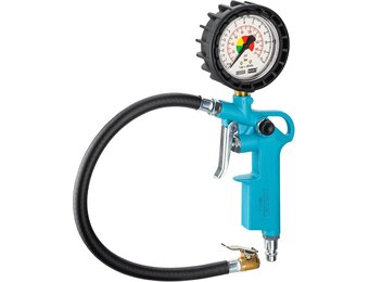 HAZET bandenspanningsmeter 9041-1 | manometer meetbereik: 0-12 bar, slanglengte: 400 mm, manometerdiameter: 63 mm | bandenspanningsmeter voor auto's, motoren, vrachtwagens en nog veel meer'.